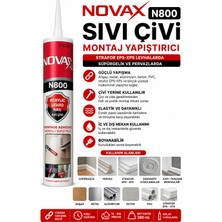 Novax N 800 Sıvı Çivi Montaj Yapıştırıcı Strafor Eps-Xps Levhalarda Süpürgelik Pervazlarda 280 ml