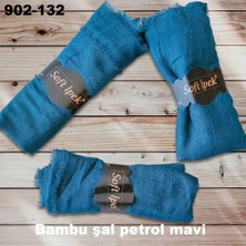 Soft İpek Soft Ipek Bambu Pamuk Şal (Petrol Mavi) 902-132