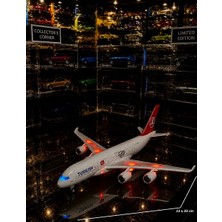 Oyuncak Sahili A380 Airbus Uçak Turkish Airlines Havayolları Metal Koleksiyon Model Yolcu Uçağı Çekbırak ışık ses 22x20cm