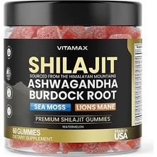 Vitamax Shilajit Sourced Sea Moss + Lion\'s Mane Watermelon 60 Gummies