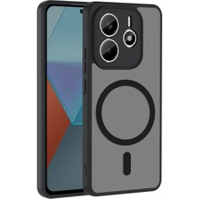 Gpack Xiaomi Redmi Note 14 4g Kılıf Babet Magsafe Kablosuz Şej Şarj Özellikli Silikon Siyah