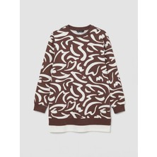 Lc Waikiki Yeni Sezon Bisiklet Yaka Desenli Kadın Sweatshirt Tunik