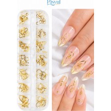 Misyul Tırnak Süsleme Çerçeve Charm Seti, Nail Art Tırnak Süslemesi
