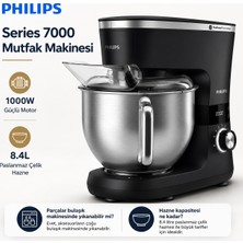 Philips Series 7000 Mutfak Şefi 1000W Paslanmaz Çelik Hazneli Stand Mikser 8 Hız Kademeli Proknead Teknolojisi Homeıd Destekli