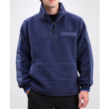 Togy&Burk Peluş Cepli Lacivert Sweat Mont