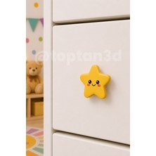 Toptan3D (5 Cm) Yıldız Dolap Kulpu, Mobilya Kulbu - Çocuk Oda Aksesuarı, Yıldız Kulp (Kulp Vidası Dahildir)