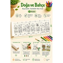 Kanvassepetinet Boyanabilir Kesilebilir Rulo Tuval Doğa ve Bahçe 8 Model Eğitici Boyama Seti 160X30 cm