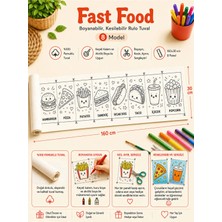 Kanvassepetinet Boyanabilir Kesilebilir Rulo Tuval Fast Food 8 Model Çocuk Etkinlik Seti 160X30 cm