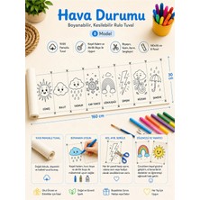 Kanvassepetinet Boyanabilir Kesilebilir Rulo Tuval Sporlar 8 Model Eğitici Çocuk Boyama Seti 160X30 cm