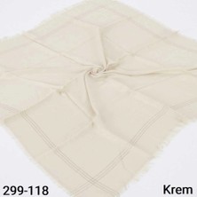 Soft İpek Soft Ipek Sim Şeritli Balık Sırtı Pamuk Eşarp (Krem) 299-118