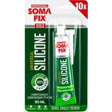 Somafix 10 Adet 50 ml Tüp Silikon Siyah Genel Amaçlı Yapıştırıcı