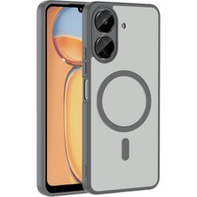 Gpack Xiaomi Redmi 13C Kılıf Babet Magsafe Kablosuz Şej Şarj Özellikli Silikon Gri