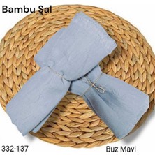 Lady Coco Bambu Kraş Şal (Buz Mavisi) 332-137