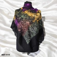 Soft İpek Soft Ipek Desenli Flamlı Kotton Eşarp 407-111