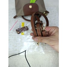 Alisa Bag Le Plıage Xs Pouch Uyumlu Taba-Altın Askı Setı. %100 Dana Derısı