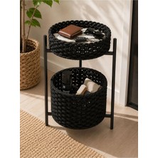 Bohem Studio Yan Sehpa / Çok Amaçlı 2 Katlı Siyah Organizer