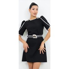 Dorne Moda Kemer Detaylı Mini Elbise