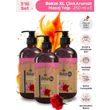 Rekze Yenilebilir Gül Aromalı Vücut Masaj Yağı 3'lü Set 3 x 250 ml