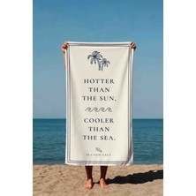 Luvis Store Sea Sun Salt - Blue Yazılı Desenli Baskılı Plaj Havlusu