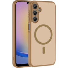 Gpack Galaxy A14 Kılıf Babet Magsafe Kablosuz Şej Şarj Özellikli Silikon Kahverengi