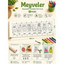Kanvassepetinet Boyanabilir Kesilebilir Rulo Tuval Meyveler 8 Model Çocuk Etkinlik Seti 160X30 cm
