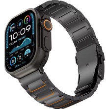 Alstrap Apple Watch Ultra 49 Mm, Series 11/10 46 Mm, 9/8/7 45 Mm, 6/5/4 ve Se 44 mm Uyumlu Titan Edge Metal Bakla Kordon