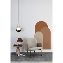 Kanvassepetinet Kendiliğinden Yapışkanlı Kumaş Kanvas Dokulu Duvar Kağıdı Bohem Oval Boho 3'lü Duvar Tek Parça