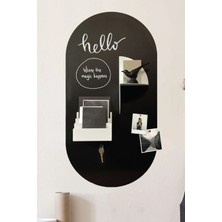 Kanvassepetinet Kendiliğinden Yapışkanlı Kumaş Kanvas Dokulu Duvar Kağıdı Boho Bohem Tarz Atif Oval Siyah