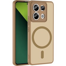 Gpack Xiaomi Redmi Note 13 Pro 5g Kılıf Babet Magsafe Kablosuz Şej Şarj Özellikli Silikon Kahverengi