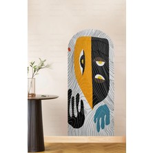 Kanvassepetinet Kendiliğinden Yapışkanlı Kalın Kanvas Dokulu Dekoratif Bohem Art Soyut Duvar Kağıdı Duvar Stickerı
