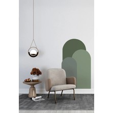 Kanvassepetinet Kendiliğinden Yapışkanlı Kumaş Kanvas Dokulu Duvar Kağıdı Bohem Oval Boho 3'lü Duvar  Tek Parça
