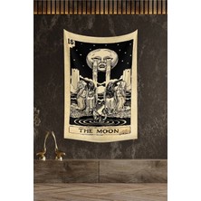 Kanvassepetinet Tarot Kartı The Moon Pamuklu Kumaş Yağlı Boya Dokulu Duvar Kağıdı