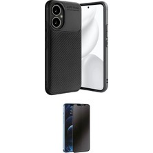 Marsilyan™- Honor 400 Kılıf Eksen Form Prime - Siyah 3D Antistatik Hayalet Cam Ekran Koruyucu
