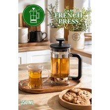 Porsima Smartpan BV008 French Press Paslanmaz Çelik Süzgeçli Cam Bitki Çayı Demliği Kahve Presi - 350 ml