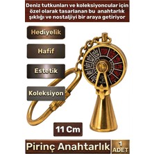 Wolawood Denizcilik Temalı Telgraf Makinesi Pirinç Anahtarlık, Vintage Koleksiyon Serisi • Marin Tasarım • Dekoratif Hediyelik Sınırlı Üretim