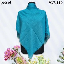 Soft İpek Soft Ipek Düz Renk Flamlı Pamuk Eşarp (Petrol) 937-119