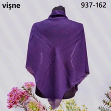 Soft İpek Soft Ipek Düz Renk Flamlı Pamuk Eşarp (Mor) 937-162