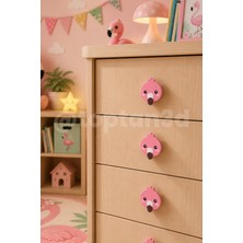 Toptan3D (5 Cm) Flamingo Dolap Kulpu, Çocuk Odası Mobilya Kulpu, Modern ve Eğlenceli Kulp (Kulp Vidası Dahildir)