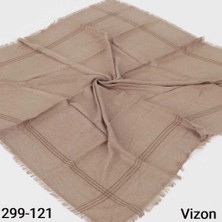 Soft İpek Soft Ipek Sim Şeritli Balık Sırtı Pamuk Eşarp (Vizon) 299-121