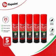 Danacı Kırtasiye Fixpoint Glue Stick Yapıştırıcı 21 gr 5 Adet Solvent Içermez Kağıt Karton Okul Ofis Kırtasiye Yapıştırıcısı