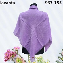 Soft İpek Soft Ipek Düz Renk Flamlı Pamuk Eşarp (Lavanta) 937-155