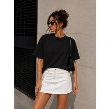 Shift Net Pazarlama Unısex Erkek/kadın Oversize Pamuklu Bisiklet Yaka T-Shirt