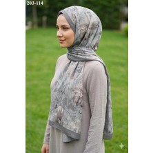 Moon Scarf Bambu Kraş Pamuk Şal (Gri) 203-114