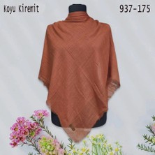 Soft İpek Soft Ipek Düz Renk Flamlı Pamuk Eşarp (Koyu Kiremit) 937-175