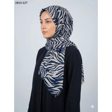 Eyfel Eşarp Eyfel Desenli Dimi Pamuk Eşarp (Lacivert- A. Vizon Serisi) 1013-127