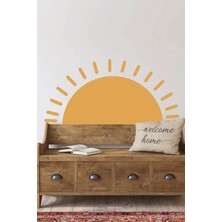 Kanvassepetinet Kendiliğinden Yapışkanlı Kumaş Kanvas Dokulu Duvar Kağıdı Güneş Temalı Boho Bohem Tarz Duvar  Seti
