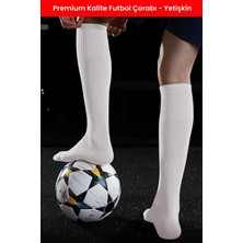 Dore 1 Çift Yetişkin Premium Ter Emici & Nefes Alan Futbol Maç Tozluk Halısaha Uzun Çorap Beyaz 40-45