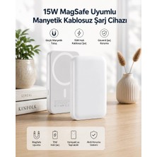 Azurtech 15W Magsafe Uyumlu Manyetik Kablosuz Powerbank 5000 Mah