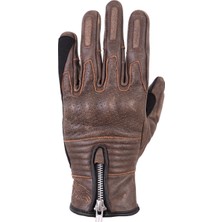 The Biker Jeans Retro Brown Korumalı Motosiklet Deri Eldiveni