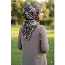 Lo'cella Soft Pamuk Eşarp (Siyah-Haki) 1035-116